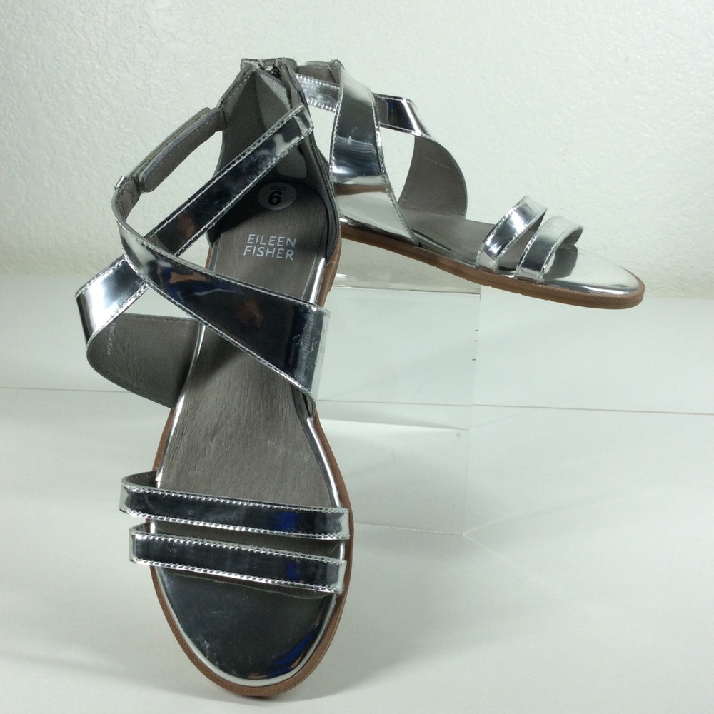Eileen Fisher Cici Leather Sandal. NEW NO BOX OR TAGS - Picture 7 of 12